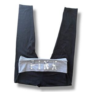 Victoria's Secret Black and Gray Leggings with sequins Waistband